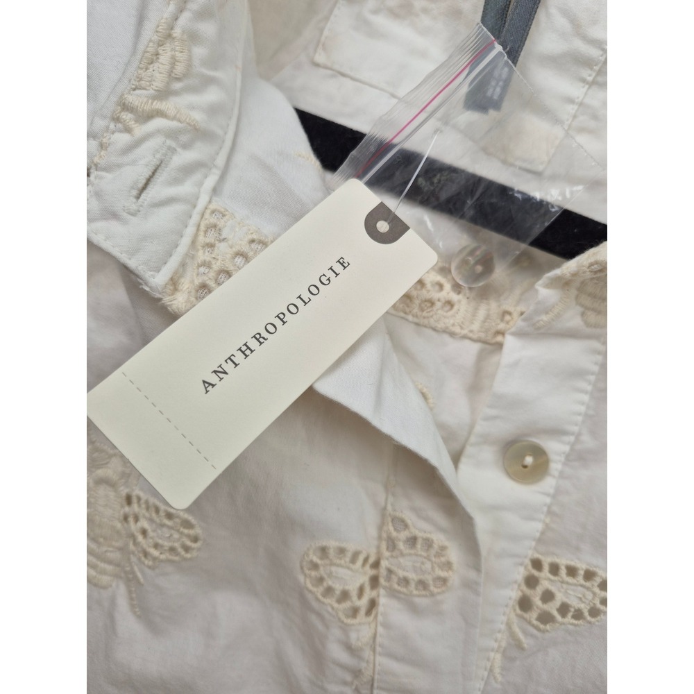 Anthropologie The Bettina Tiered Mini Shirt Dress Embroidered Bee Edition Large - Picture 11 of 16